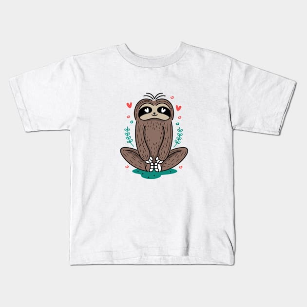 Sloth Cute Design Kids T-Shirt by Utopia Shop